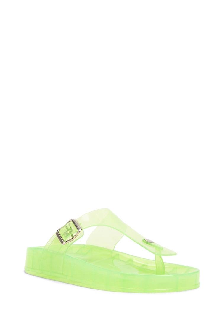 neon green jelly sandals