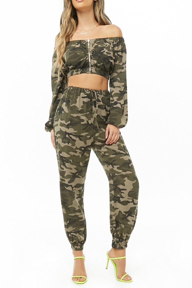 forever 21 camo joggers womens