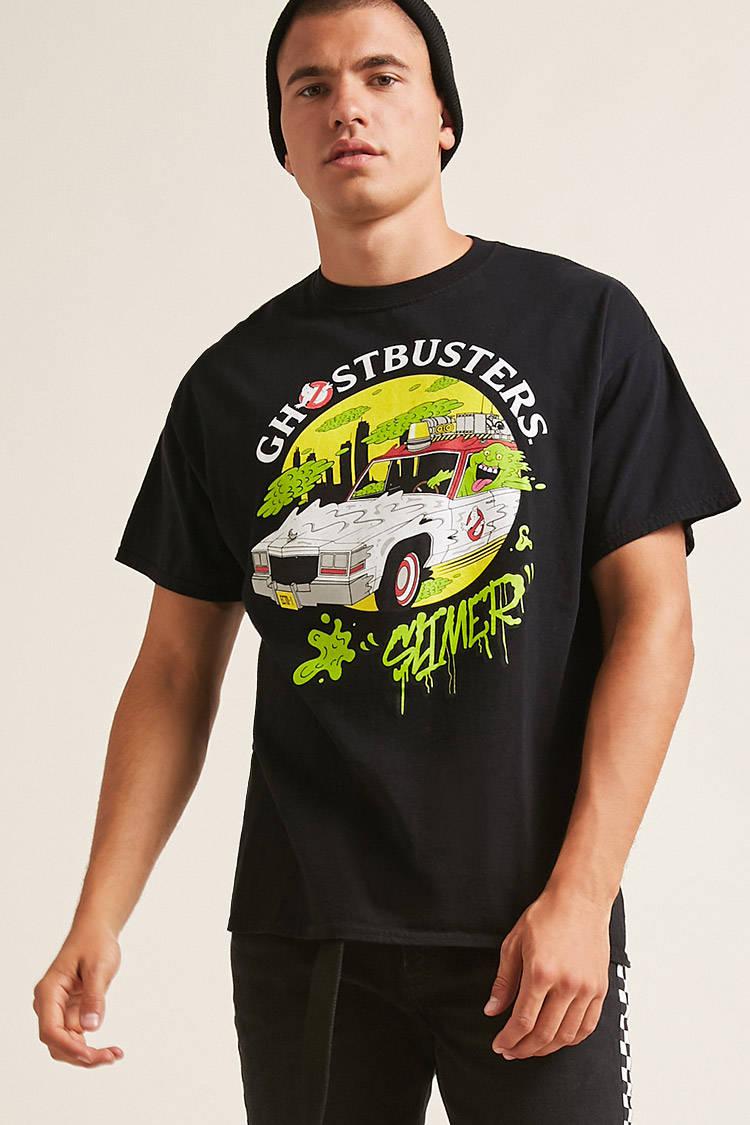black and green graphic tee