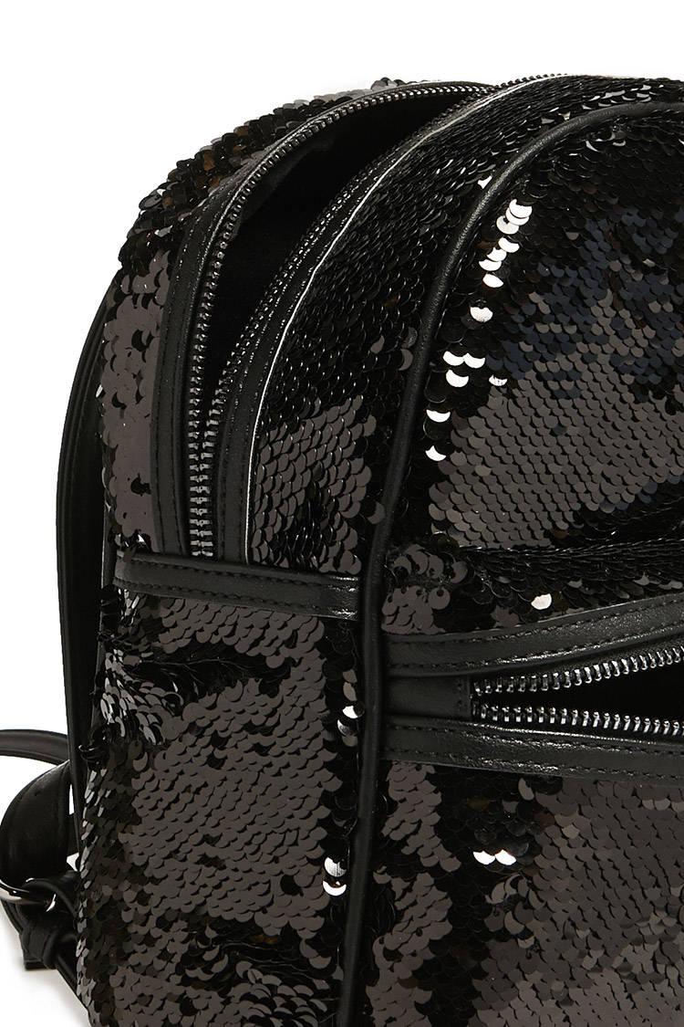 black sequin mini backpack