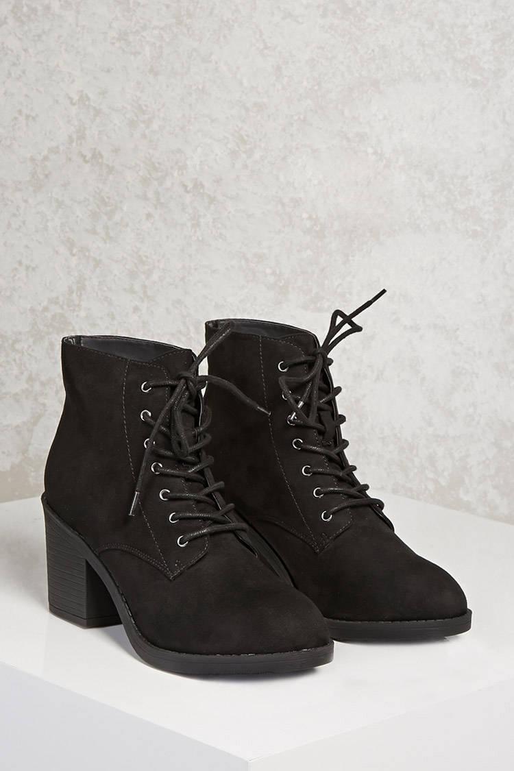 Forever 21 Faux Suede Ankle Boots in Black Lyst