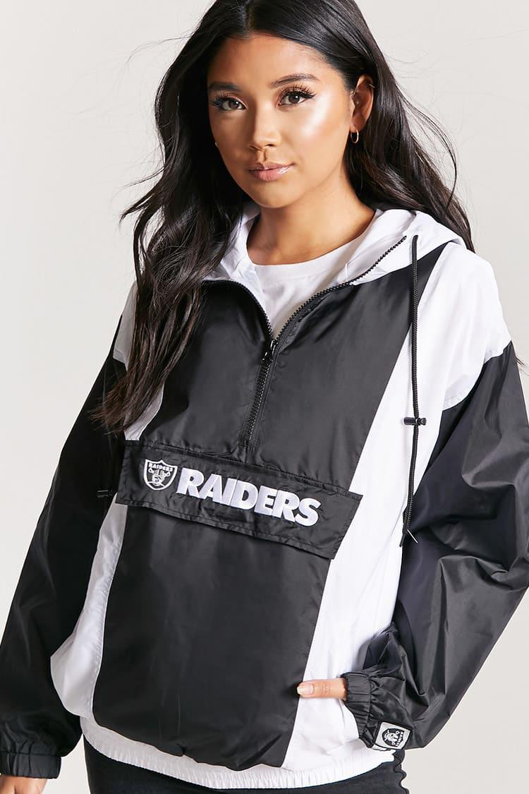 Forever 21 Synthetic Nfl Raiders Graphic Anorak Jacket in Black/White  (Black) - Lyst