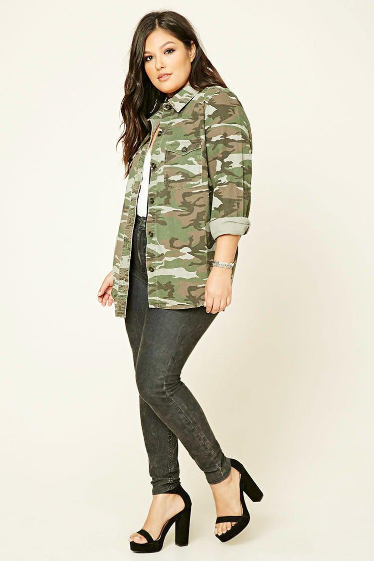 plus size camouflage jacket