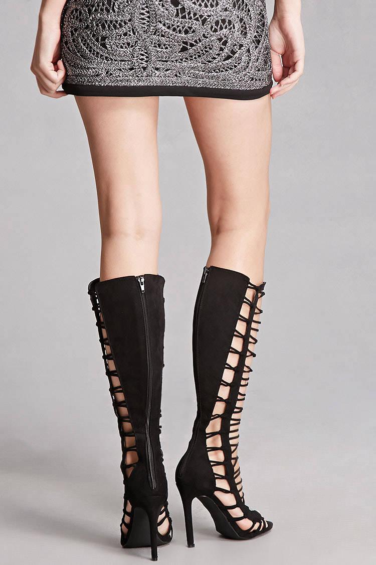 Forever 21 Knee-high Gladiator Boots in Black - Lyst