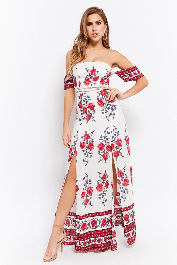 forever 21 off shoulder maxi dress