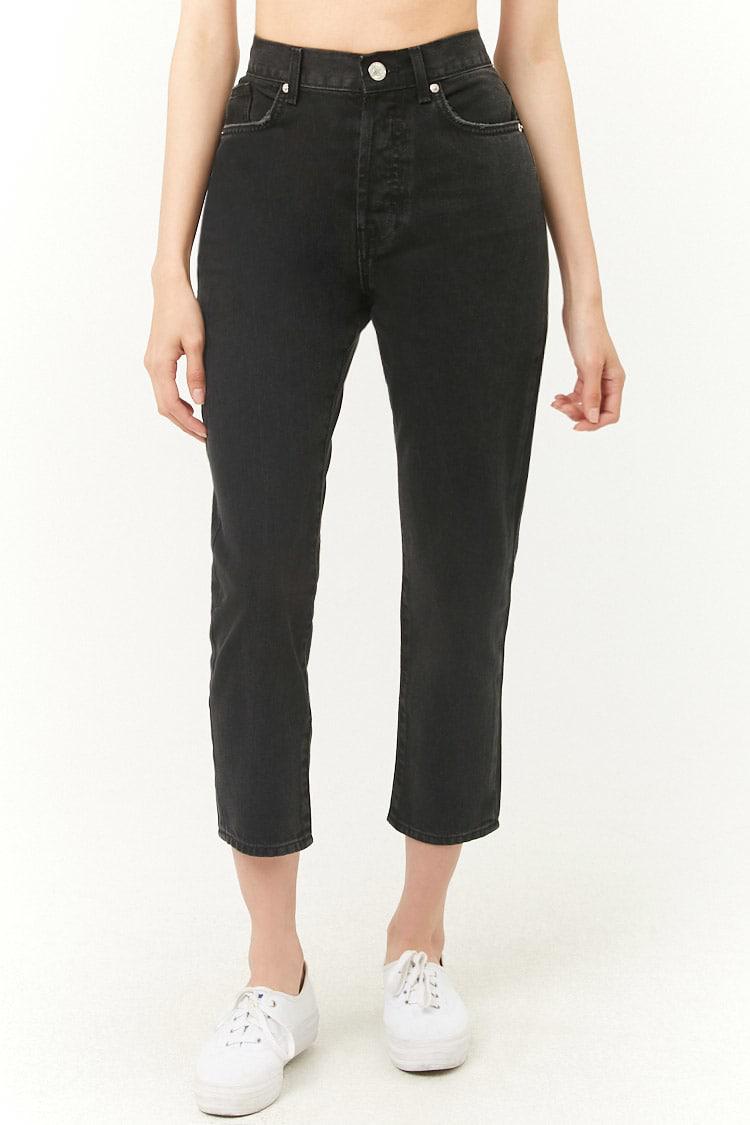 Forever 21 Denim High Rise Mom Jeans In Black Lyst