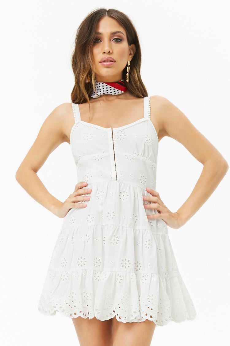 Forever 21 Cotton Eyelet Cami Dress in 