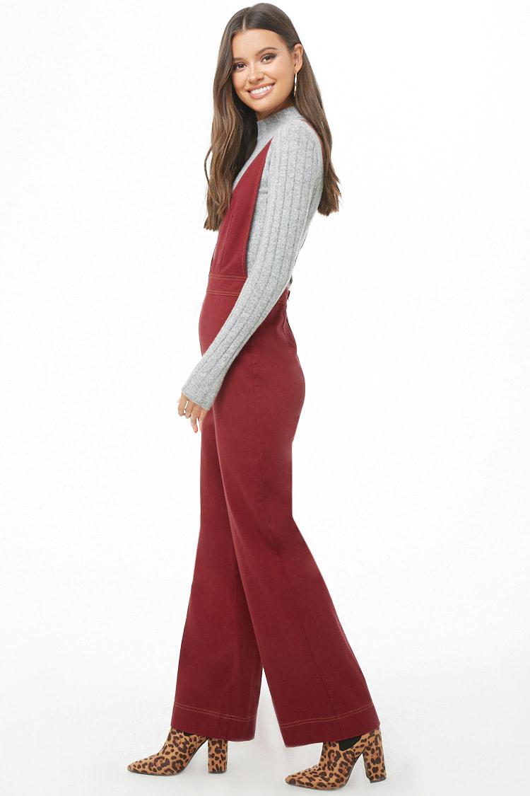 plunging pinafore jumpsuit