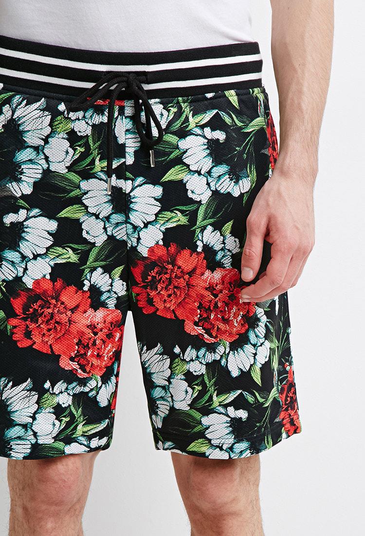 Cotton Floral Print Sweatshorts 