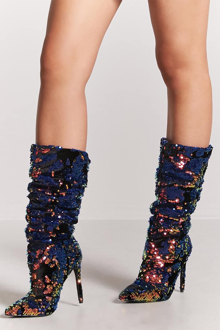 Forever 21 Synthetic Sequin Ankle Boots 