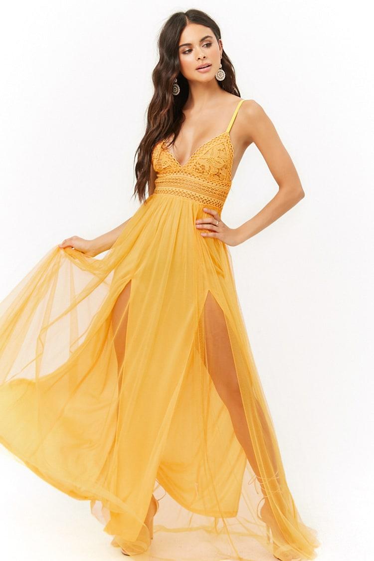 lace bodice maxi dress