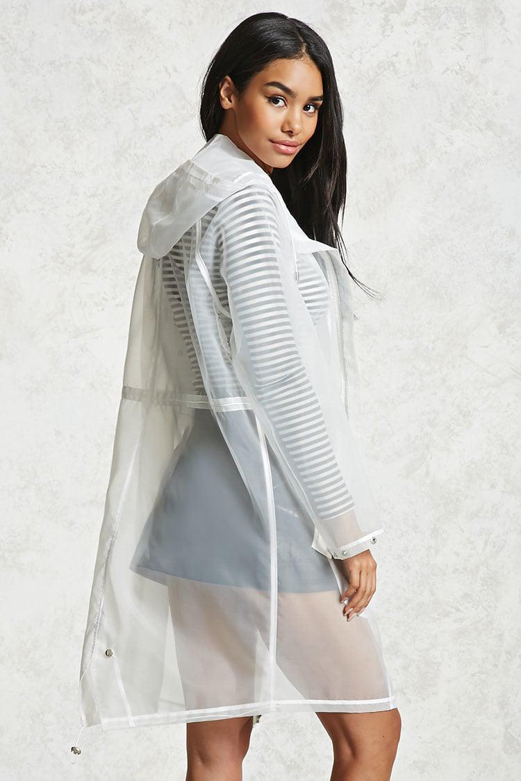 Forever 21 Synthetic Women's Sheer Mesh Utility Jacket in White | Lyst