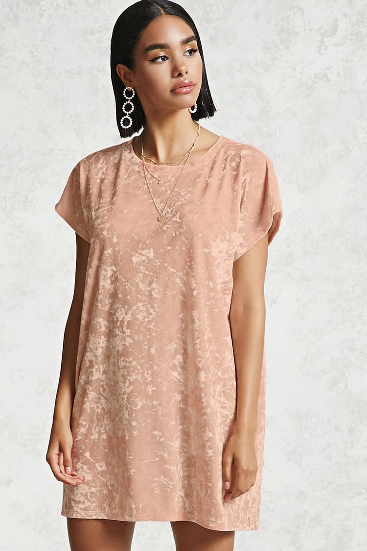 crushed velvet t shirt dress