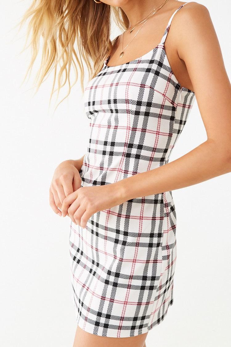 plaid cami mini dress