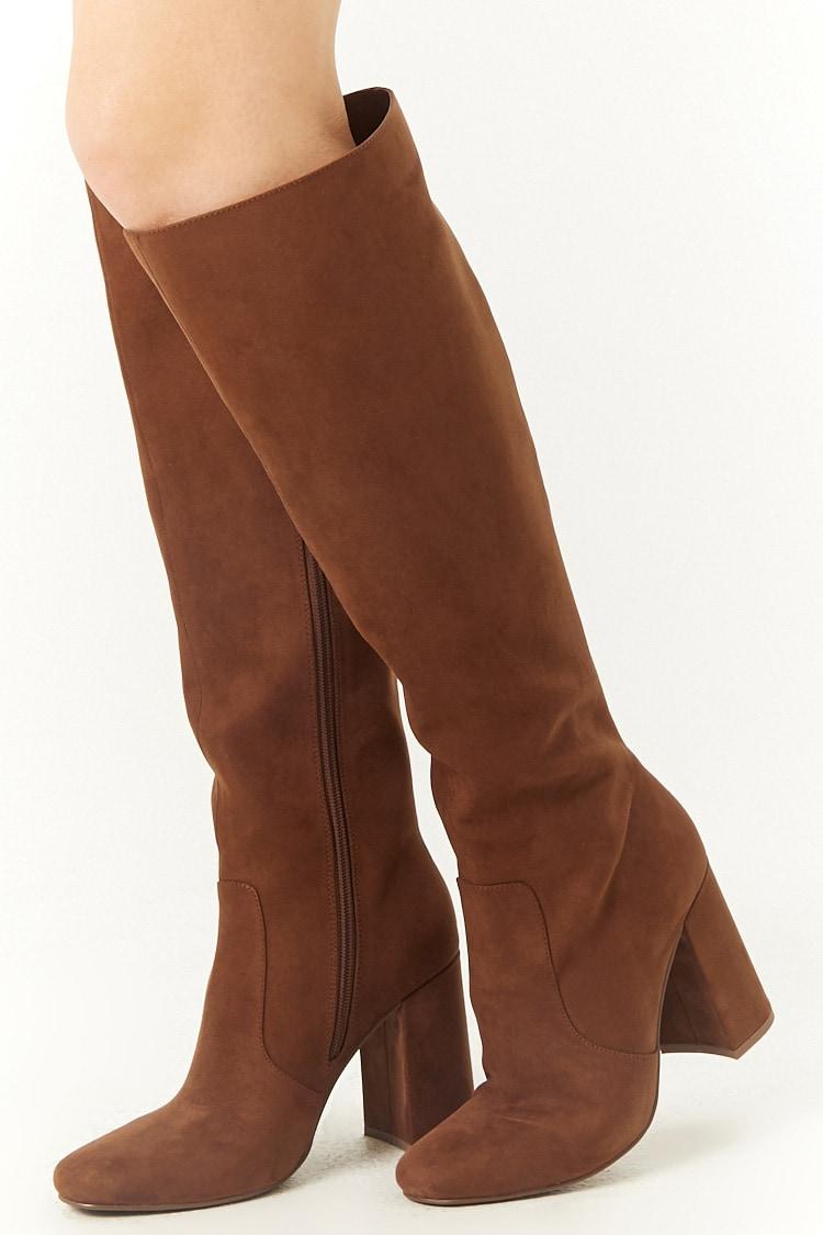 Forever 21 Women�s Square Toe Faux Suede Tall Boots in