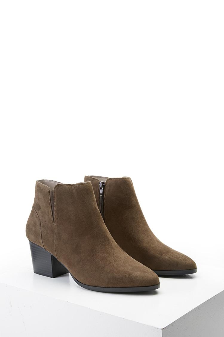 olive green suede ankle boots