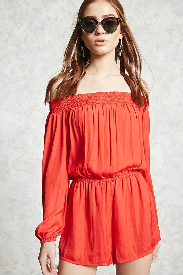 forever 21 orange romper