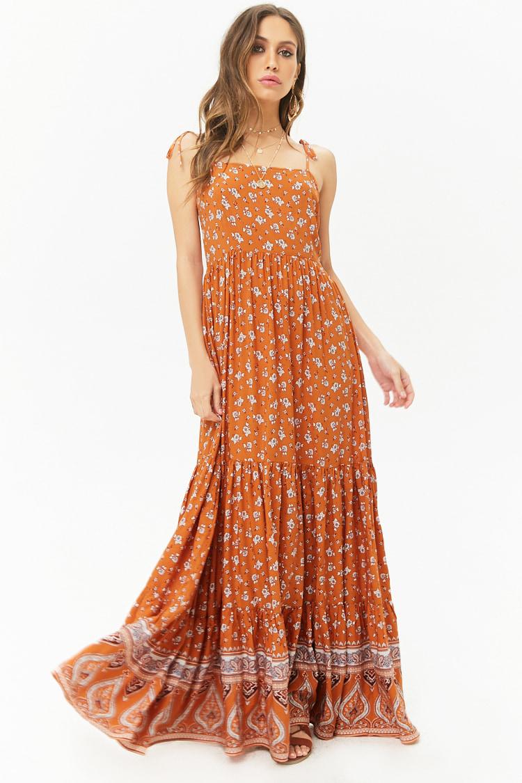 ruffle hem maxi dress