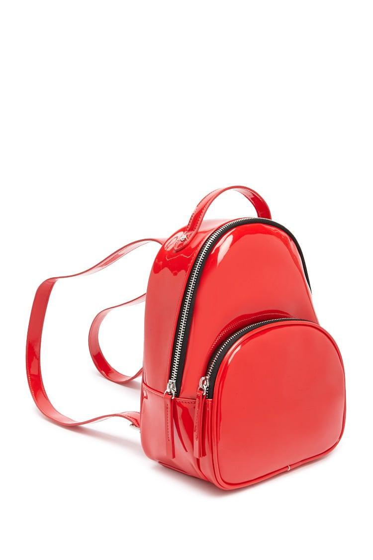 Forever 21 Faux Patent Leather Backpack in Red - Lyst