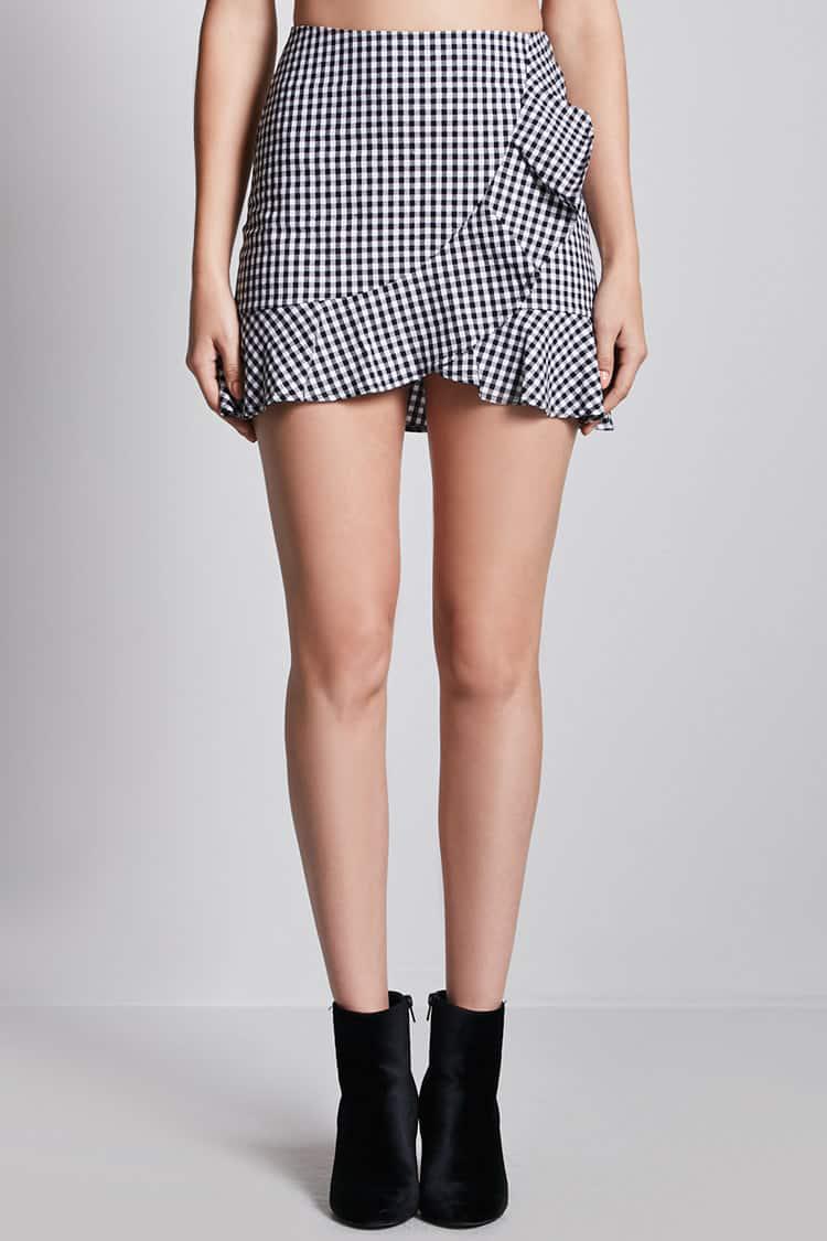 Black and white ruffle skirt Clearance