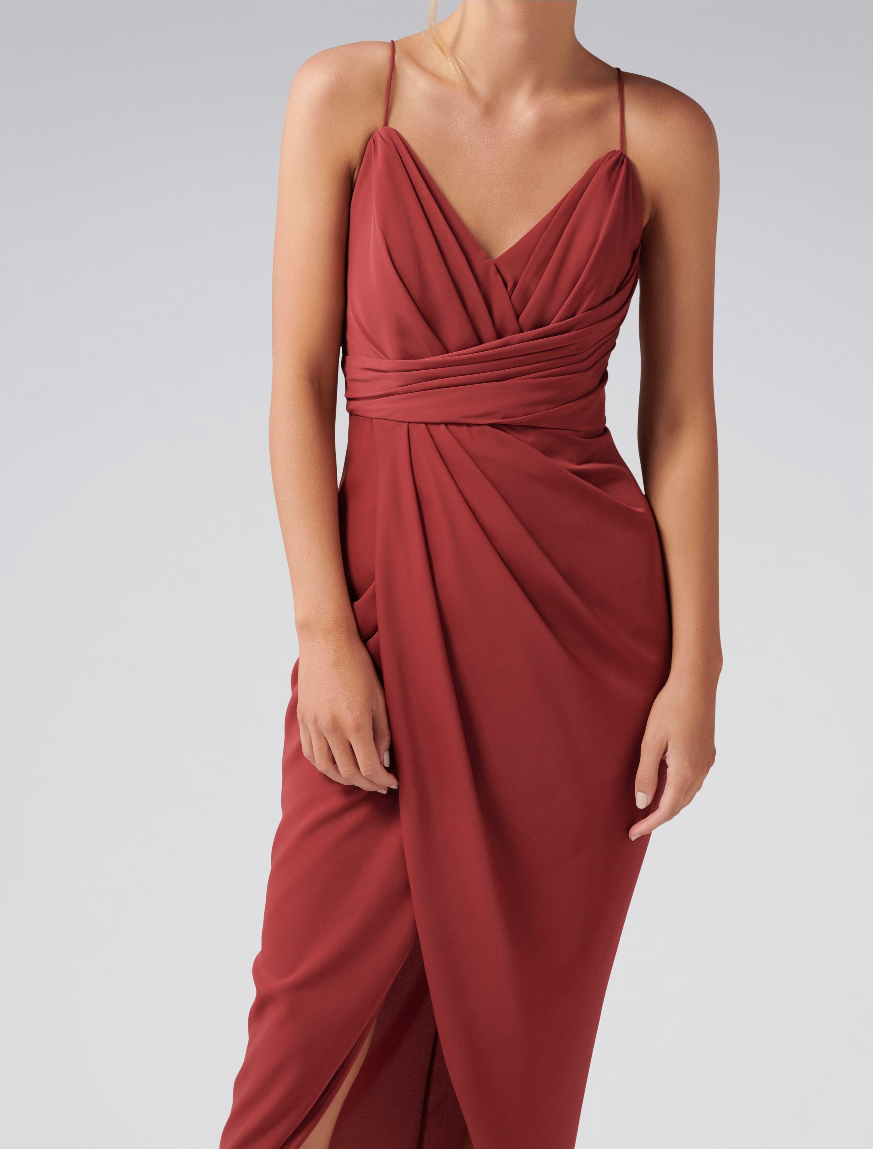 charlotte drape maxi dress red shiraz