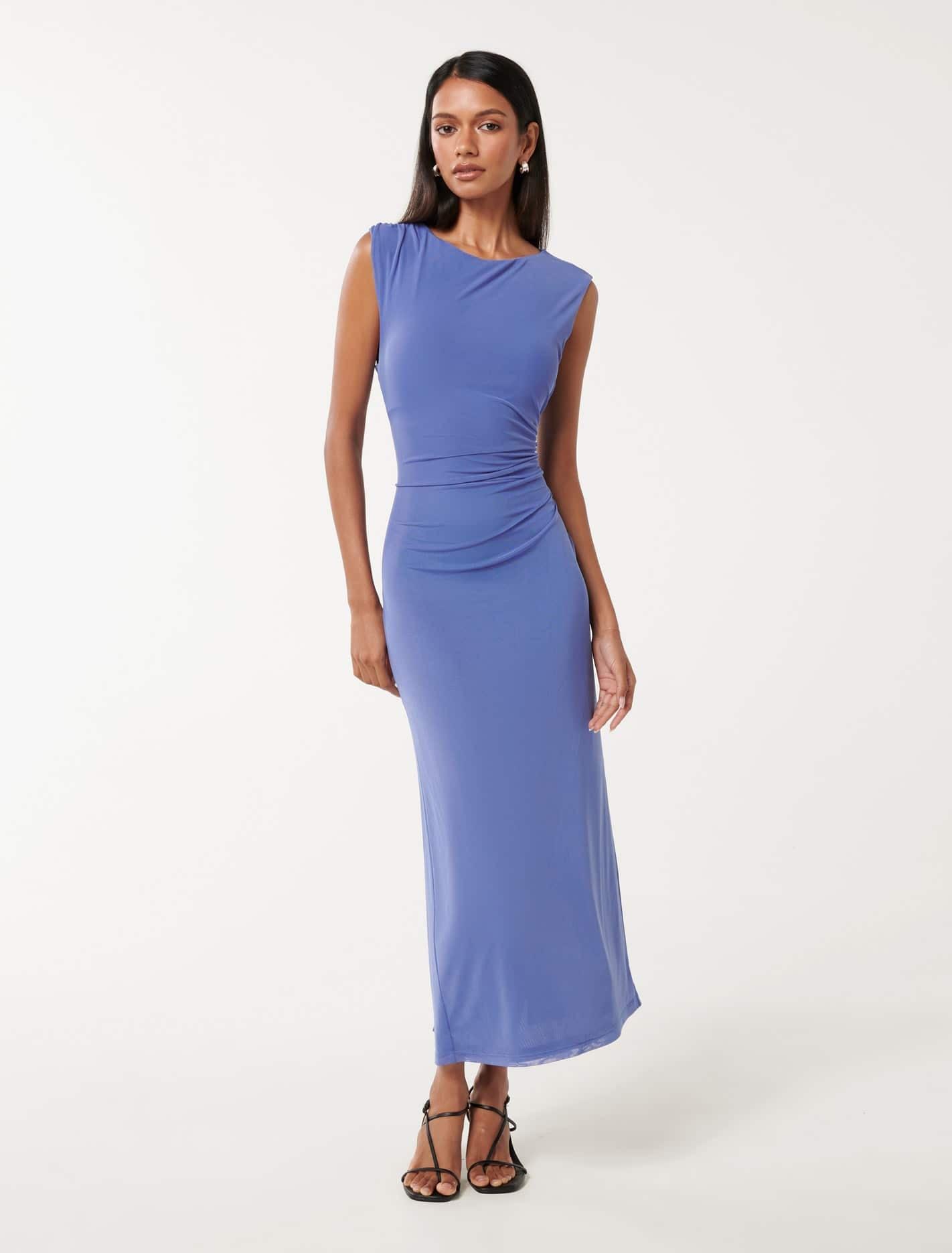long sleeve midi dress Long Sleeve Square Neck Fit & Flare Midi Dress