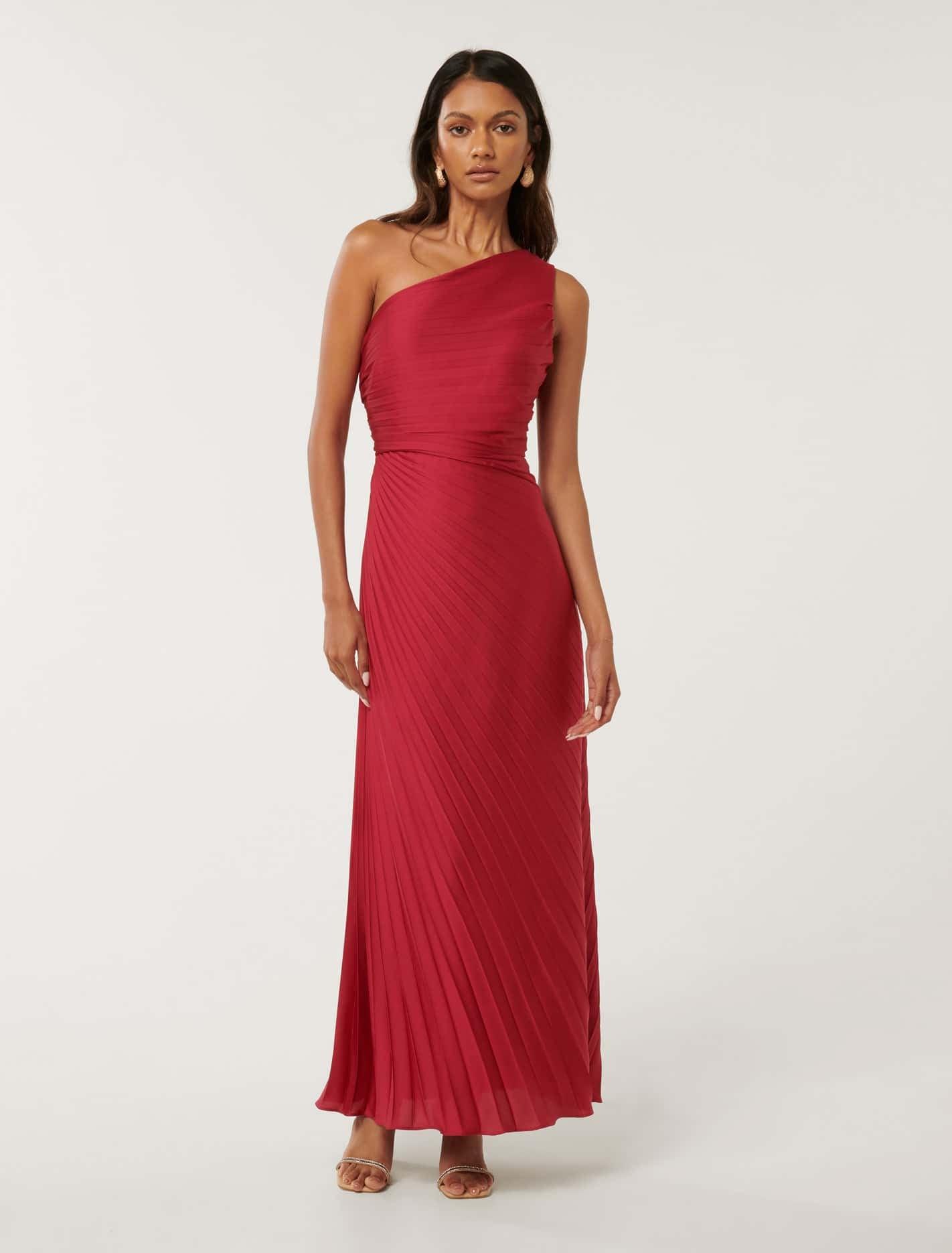 forever new one shoulder dress Mattea One Shoulder Midi Dress Soft Pink