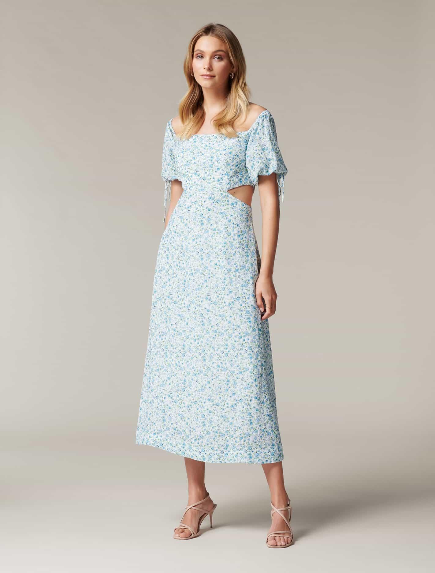 frankie plunge midi dress
