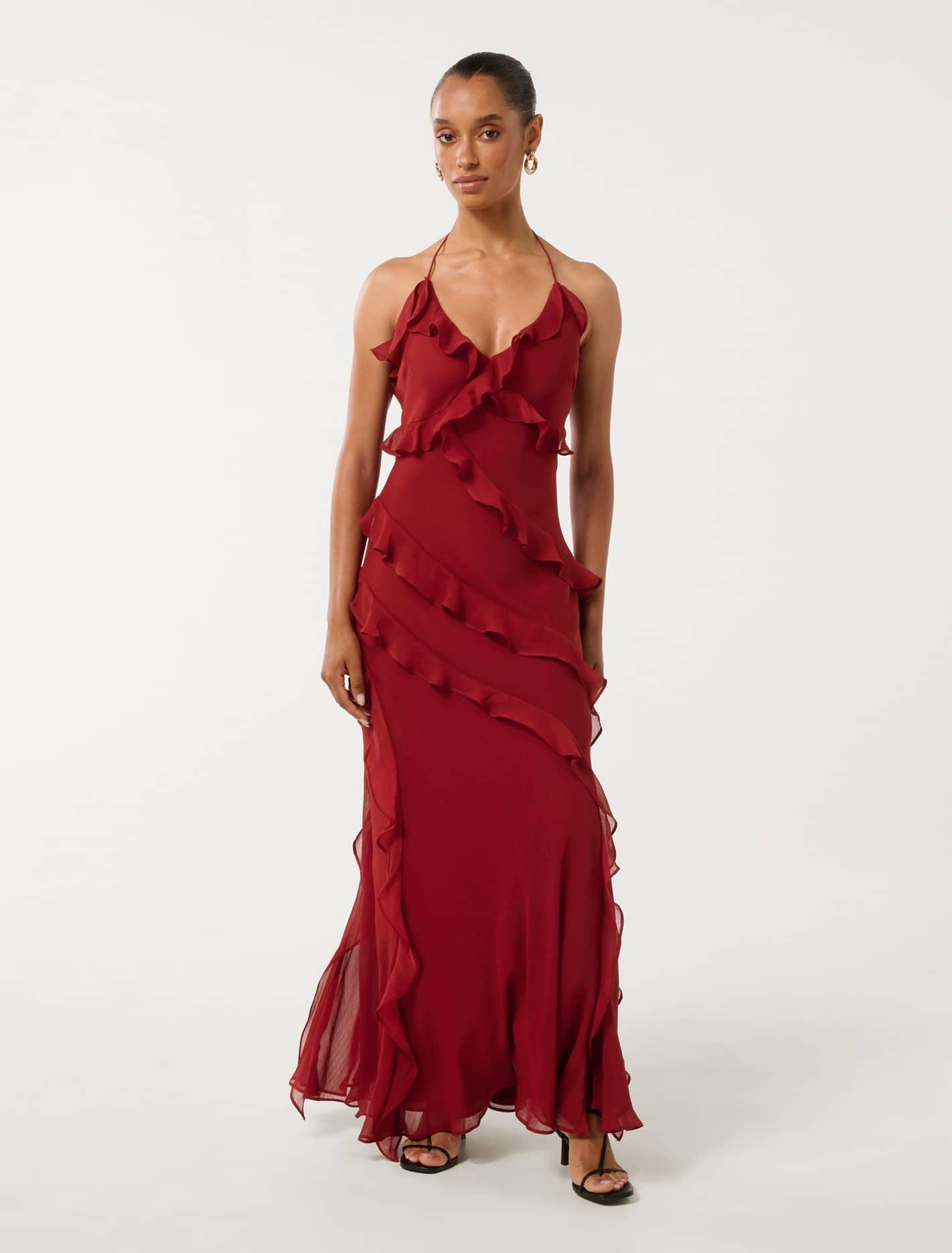 Forever New Kimberley Petite Ruffle Dress in Red Lyst UK