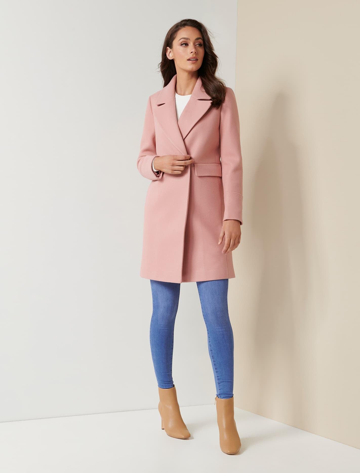 Pink crombie coat Clearance