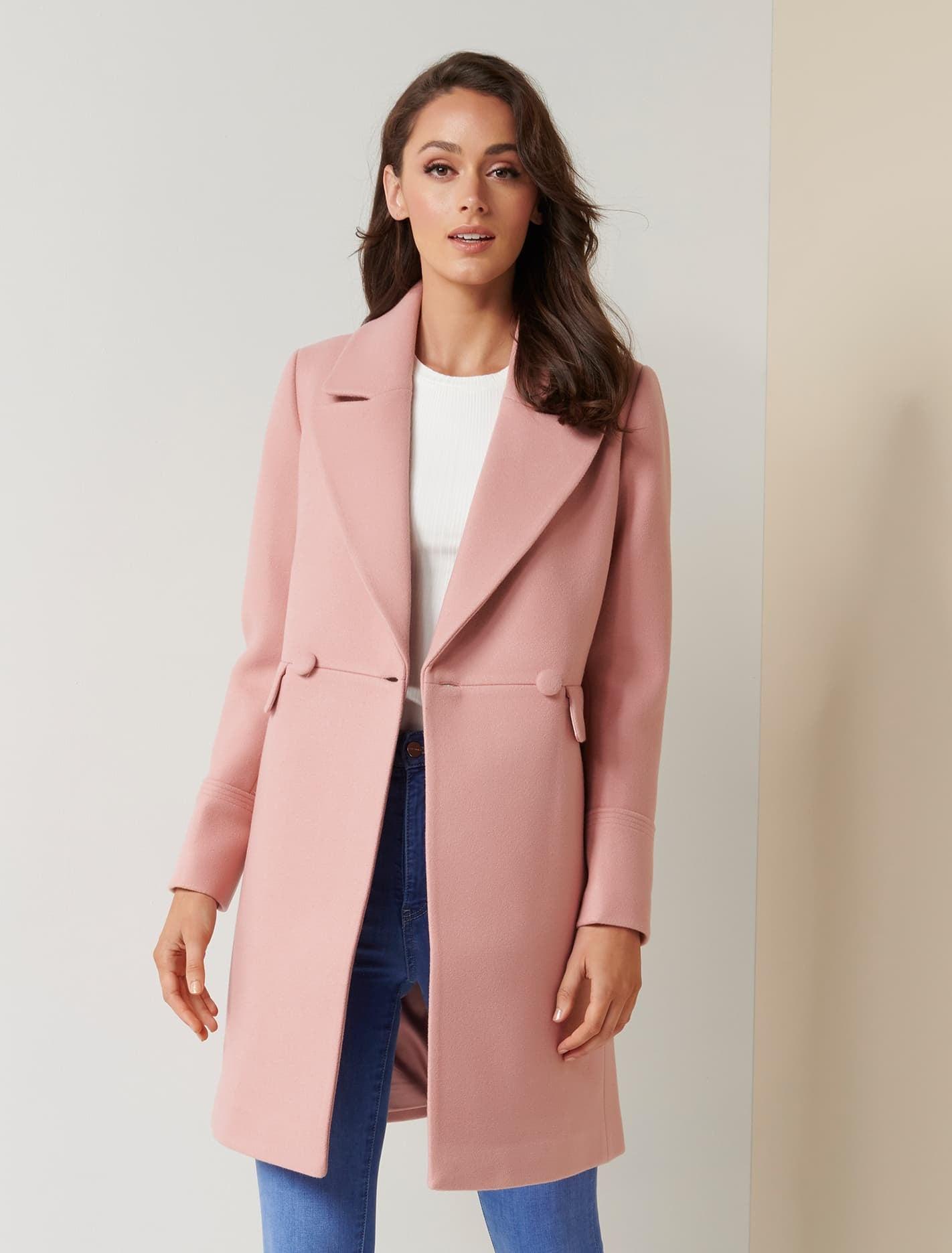 pink crombie coat