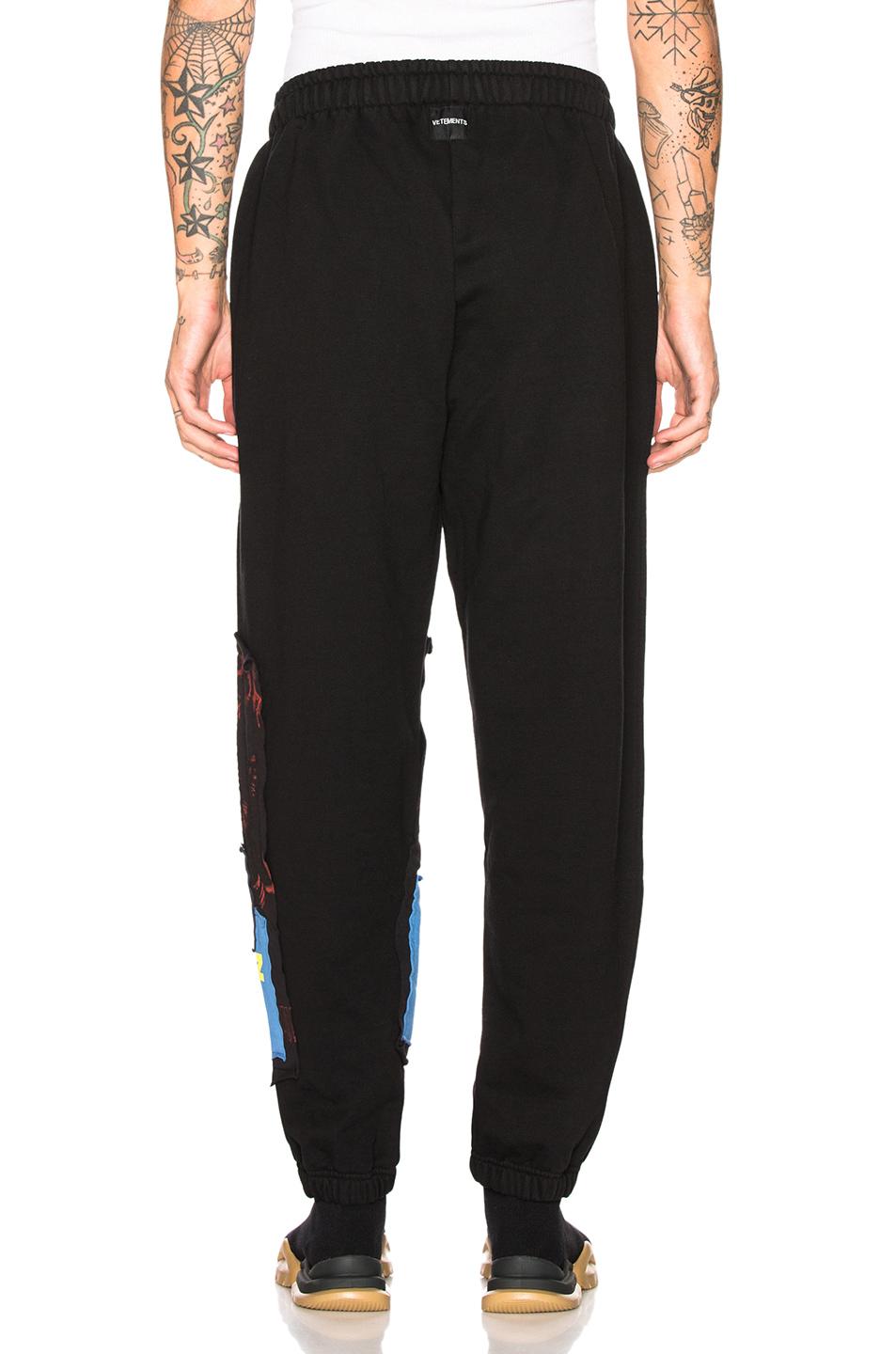 Vetements patchwork sweatpants in black bulldog deals
