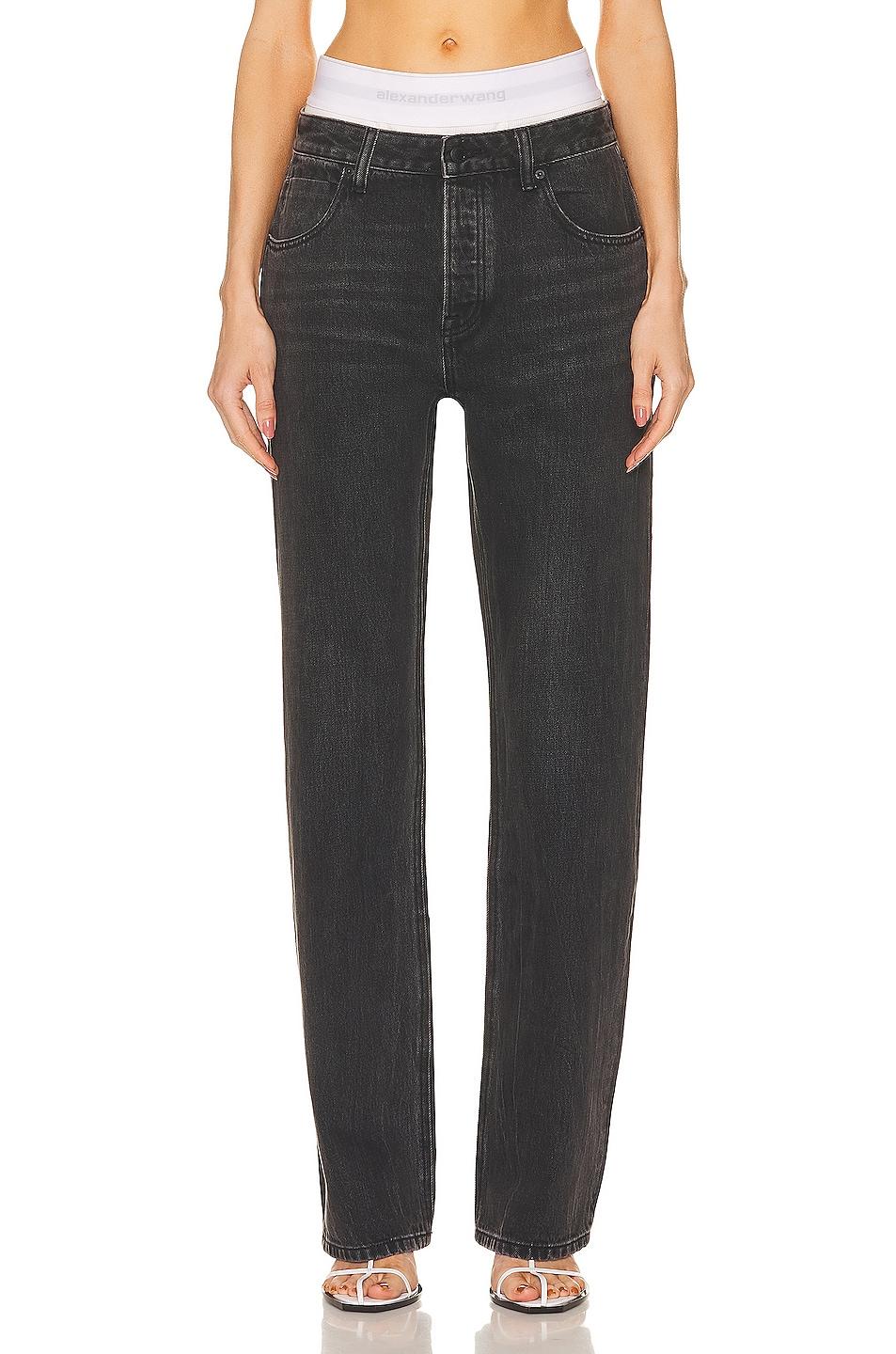 Alexander Wang Cotton Underwear Low Rise Straight Pant in Black | Lyst