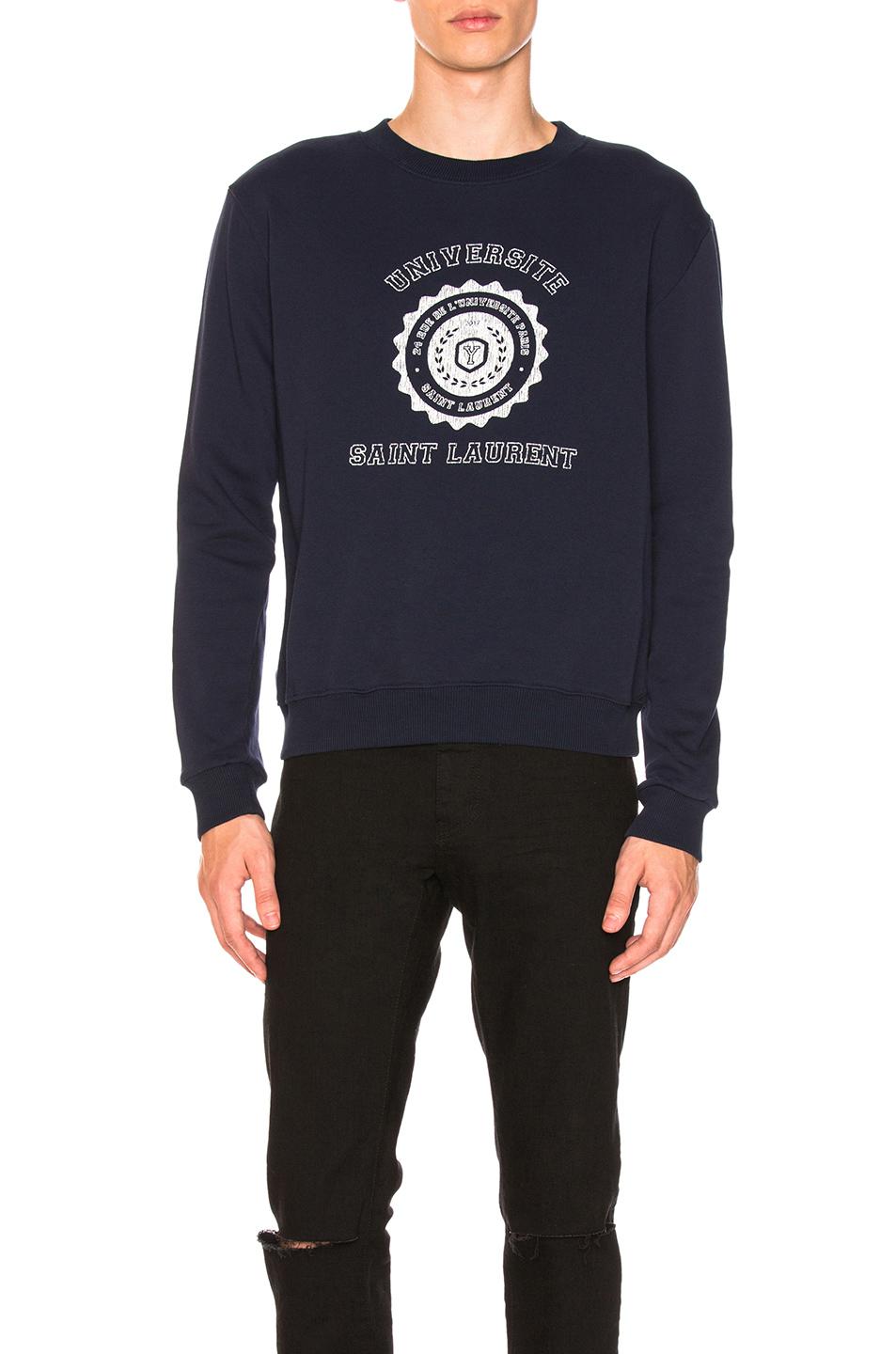 【SAINT LAURENT】UNIVERSITE スウェットシャツ Saint Laurent Université Crew Neck Sweatshirt | Pink | FARFETCH