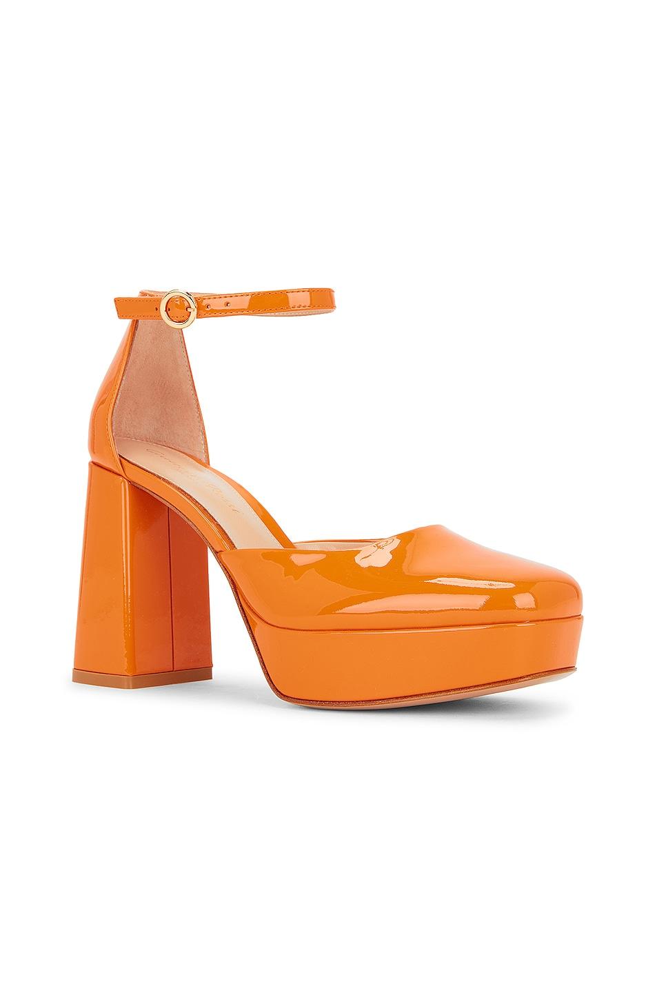 Gianvito Rossi Platform Heels in Orange | Lyst