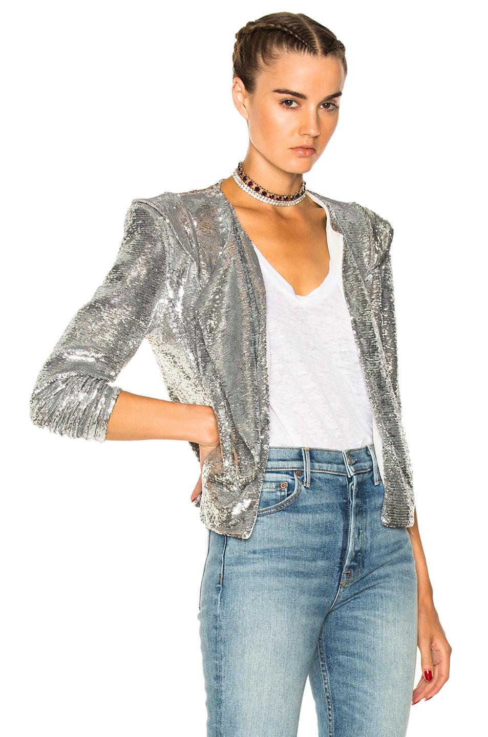 silver metallic womens jacket