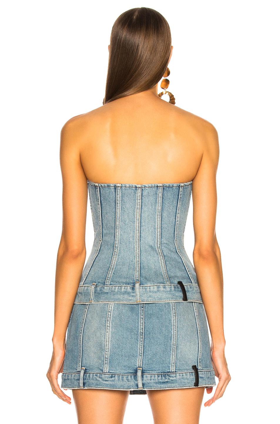 Alexander Wang Blue Strapless Denim Top 
