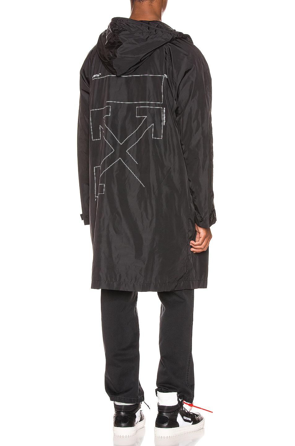Off-White c/o Virgil Abloh Synthetic Unfinished Raincoat in Black & Silver  (Black) for Men | Lyst