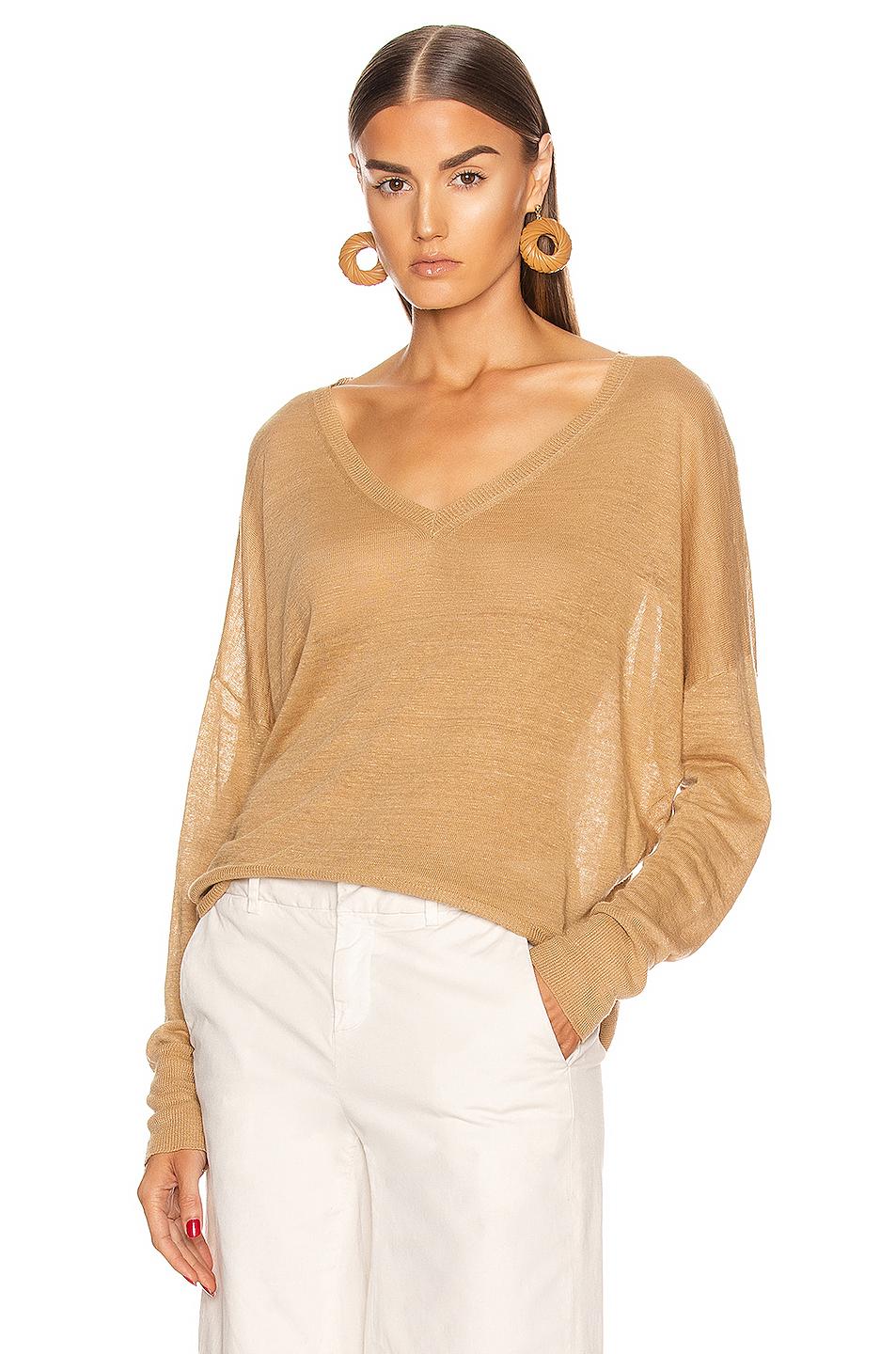 Nili Lotan Ginny Linen Sweater in Natural Lyst