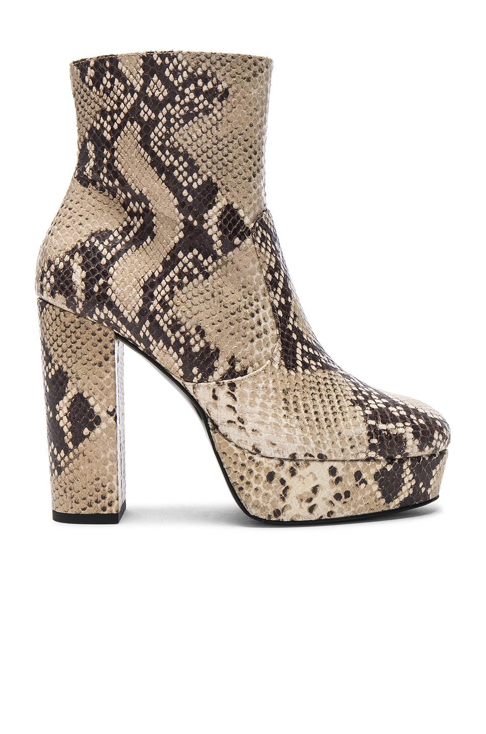 snake print platform boots