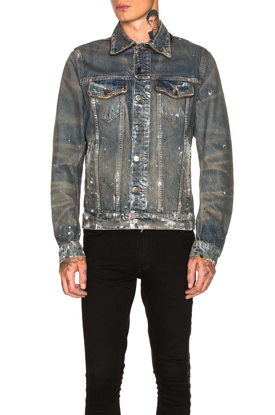 Amiri Artist Denim Trucker in Dirty Indigo (Blue) for Men - Lyst