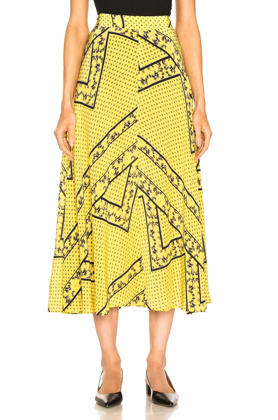 Ganni Silk Mix Skirt in Yellow/Print (Yellow) - Lyst