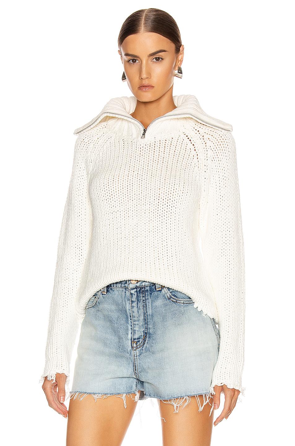 RTA Cotton Dom Sweater in White - Lyst