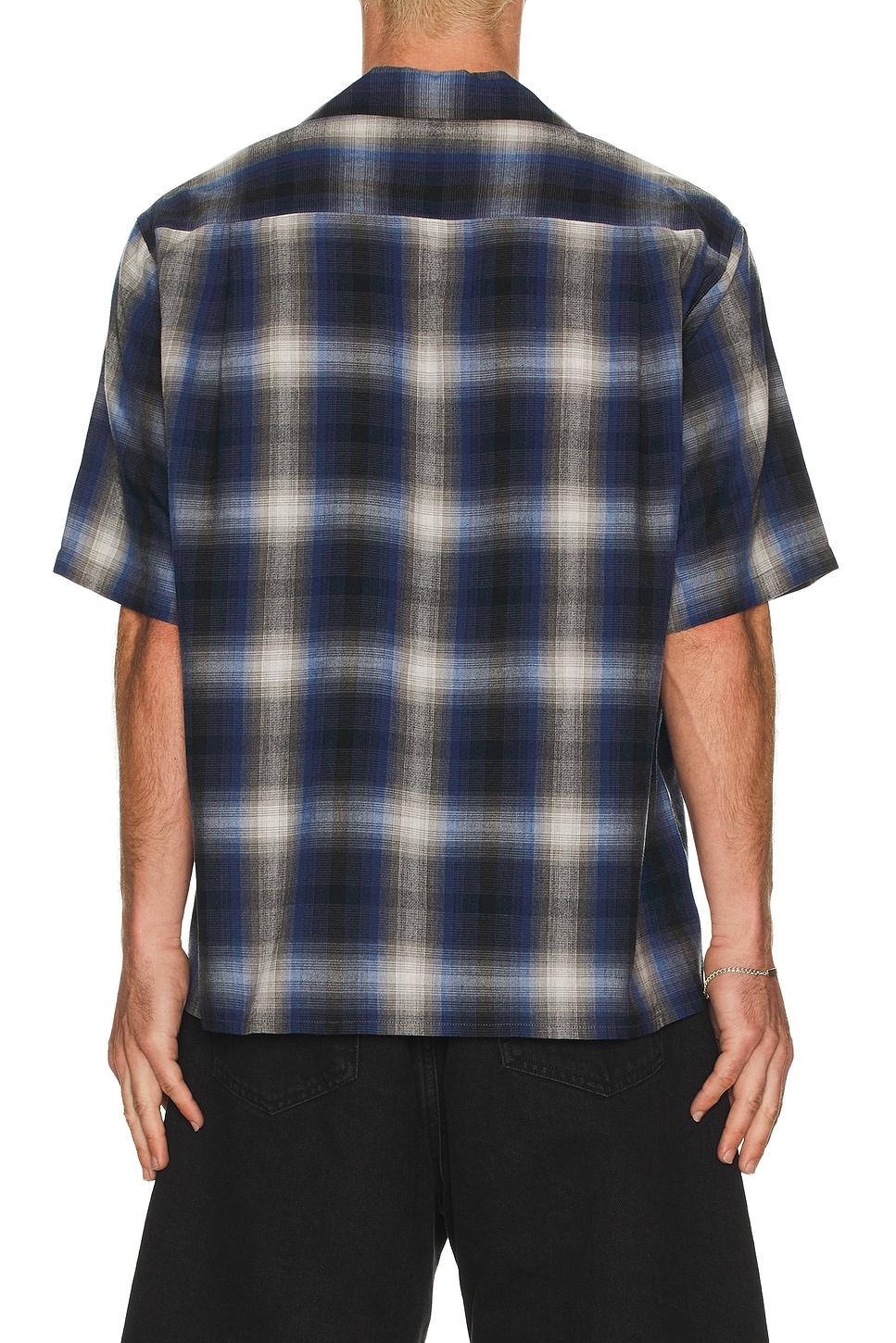 Wacko Maria Ombre Check Open Collar Shirt in Blue for Men | Lyst