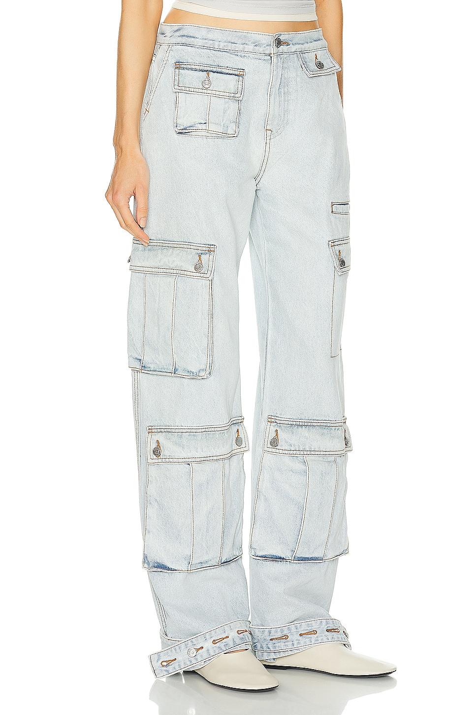 GRLFRND Lara Low Rise Wide Leg Cargo Jeans Lyst