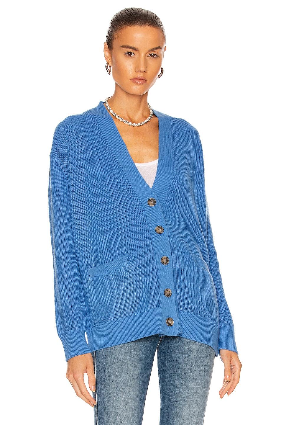 RE/DONE Cotton 90's Oversized Cardigan in French Blue (Blue) - Lyst