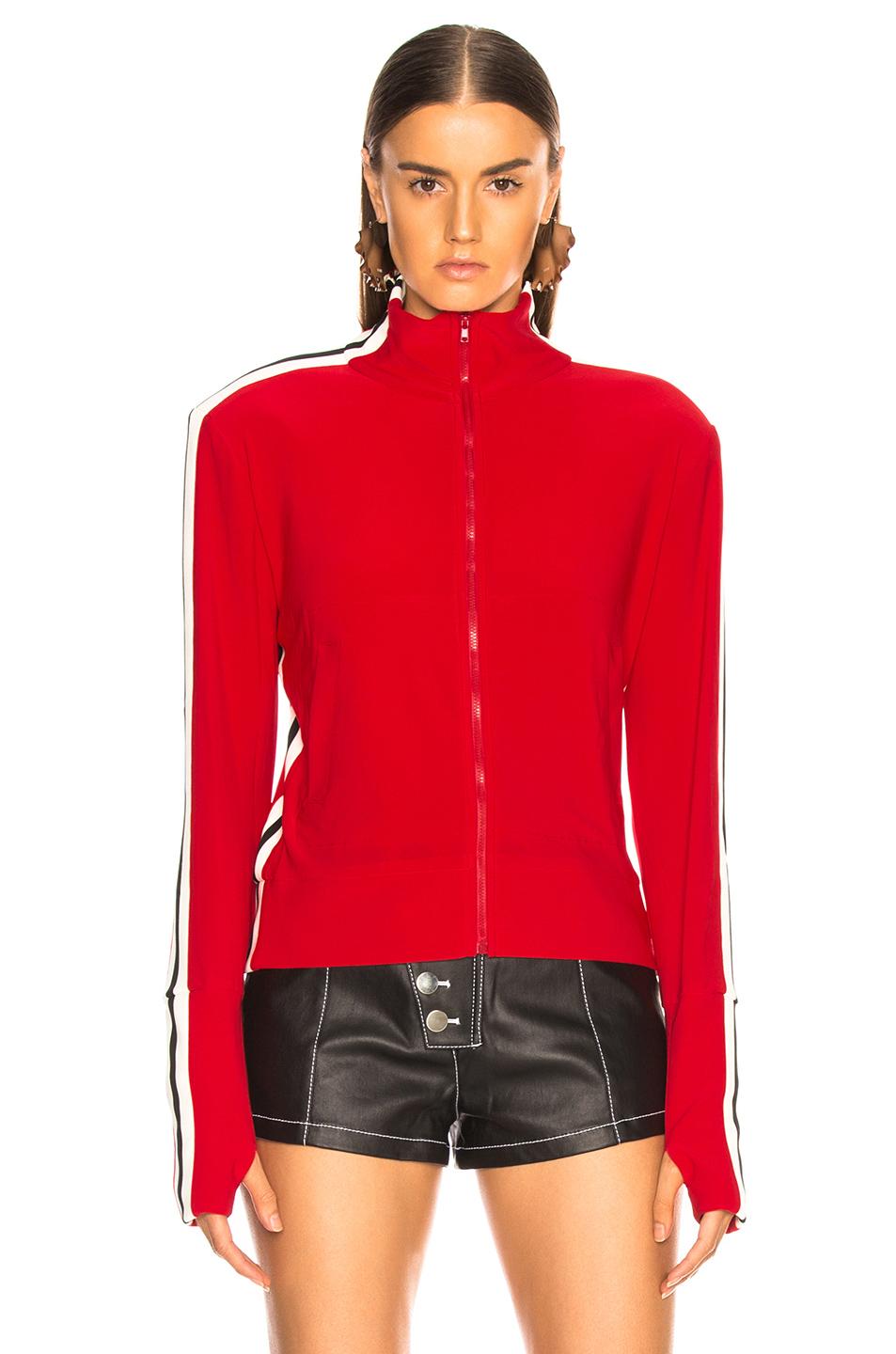 Norma Kamali Synthetic Side Stripe Turtle Jacket in Red - Lyst