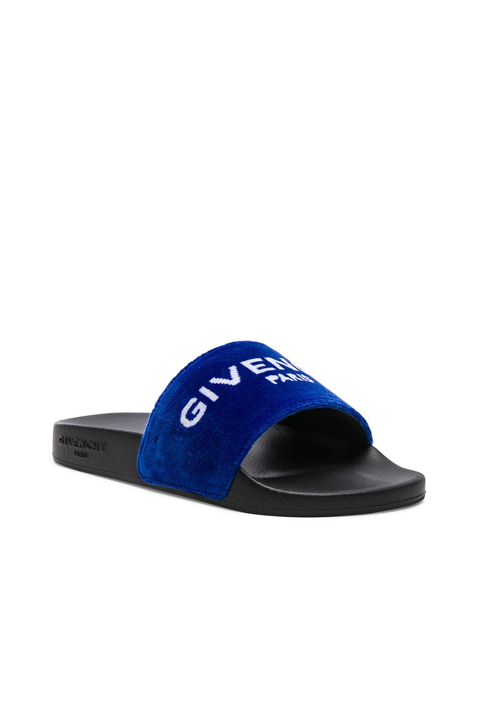 givenchy slides blue velvet