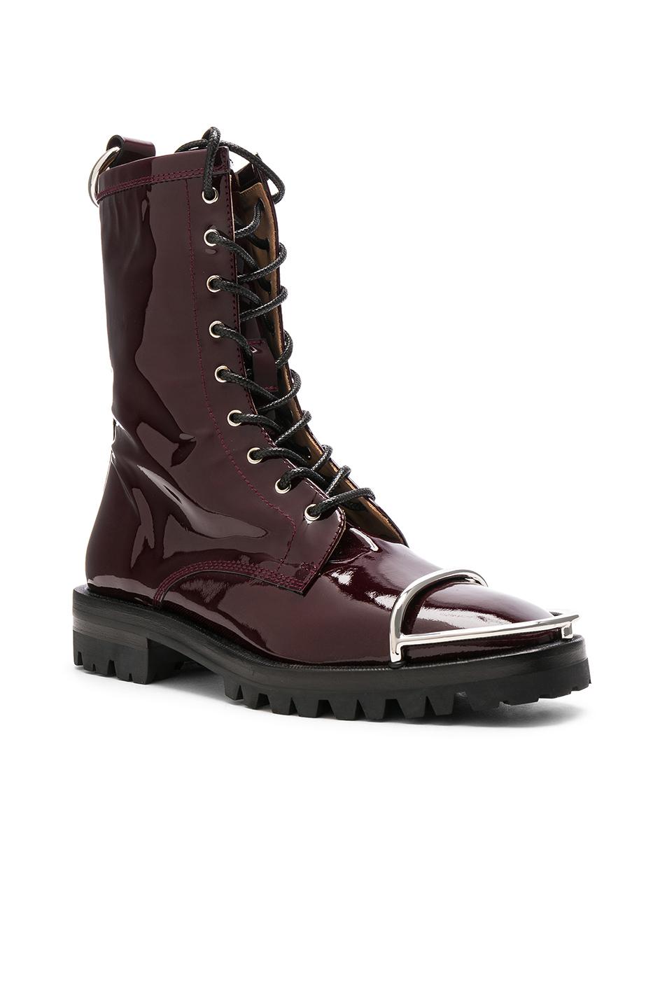 oxblood patent boots