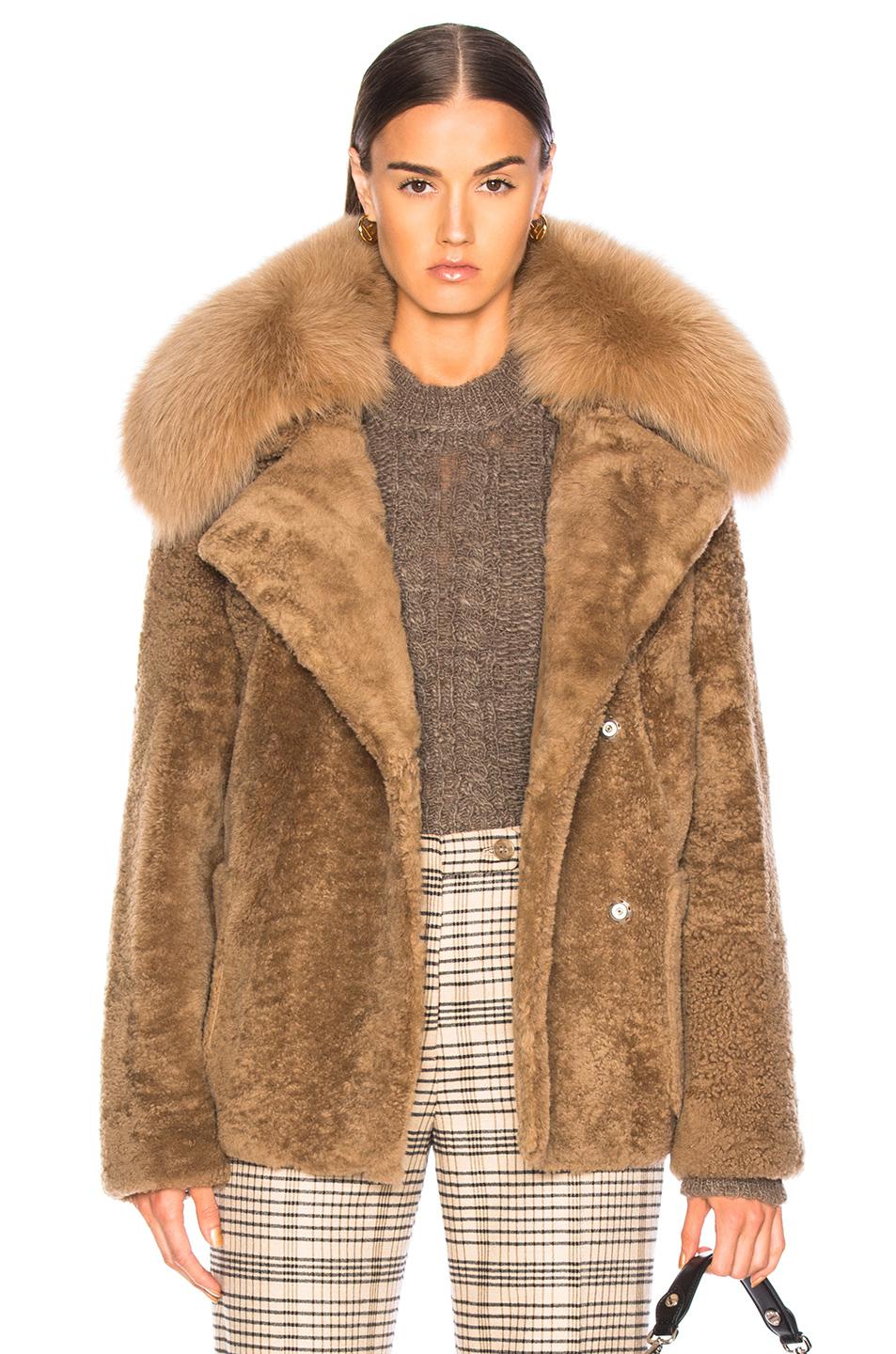 Yves Salomon Curly Merinillo Fur Jacket in Brown - Lyst